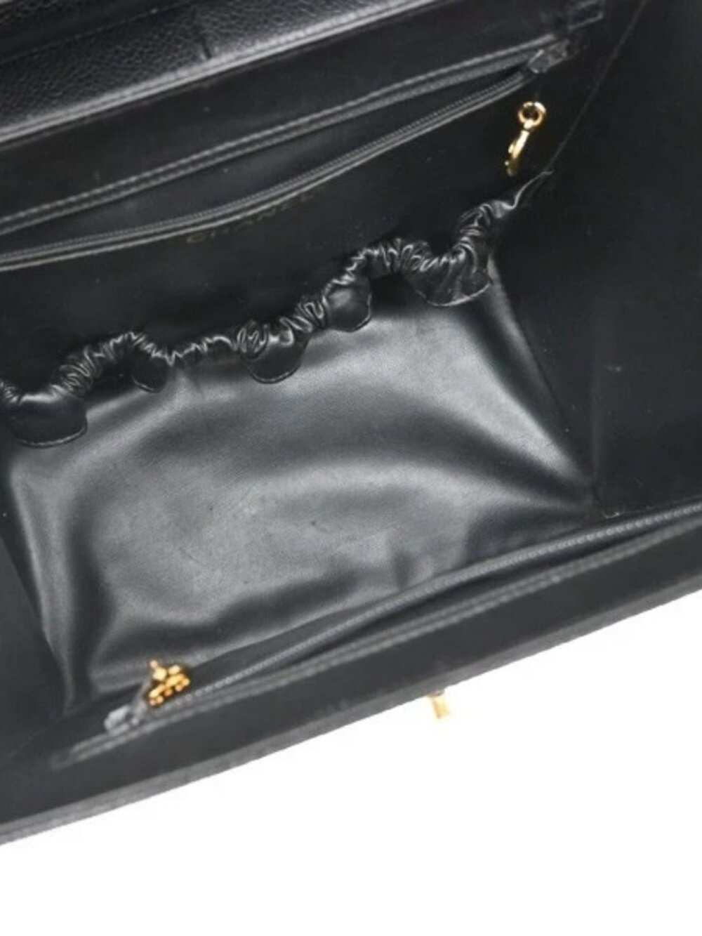 CHANEL CC Logo 2Way Vanity Bag Box Grained Calfskin Leather BK Vintage - Picture 12 of 16